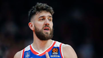 BELGRADE, SERBIA - JANUARY 31: Vasilije Micic of Anadolu Efes reacts during the 2019/2020 Turkish Airlines EuroLeague Regular Season Round 22 match between Crvena Zvezda mts Belgrade and Anadolu Efes Istanbul at Stark Arena on January 31, 2020 in Belgrade, Serbia. (Photo by Srdjan Stevanovic/Getty Images)