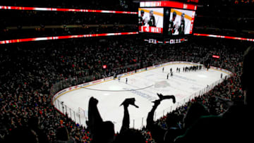 ST. PAUL, MN - APRIL 15: Fans celebrate the Minnesota Wild win against the Winnipeg Jets in Game Three of the Western Conference First Round during the 2018 NHL Stanley Cup Playoffs at the Xcel Energy Center on April 15, 2018 in St. Paul, Minnesota. (Photo by Bruce Kluckhohn/NHLI via Getty Images)