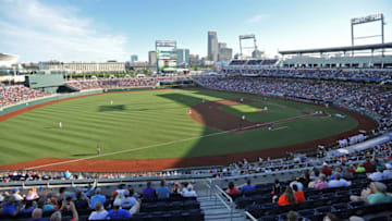OMAHA, NE - JUNE 23: Pitcher Nathan Kirby #19 of the Virginia Cavaliers delivers a pitch against the Vanderbilt Commodores in the first inning during game one of the College World Series Championship on June 23, 2014 at TD Ameritrade Park in Omaha, Nebraska. (Photo by Peter Aiken/Getty Images)