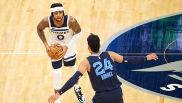 D'Angelo Russell of the Minnesota Timberwolves. (Photo by Hannah Foslien/Getty Images)