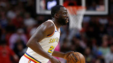 MIAMI, FLORIDA - NOVEMBER 29: Draymond Green #23 of the Golden State Warriors in action against the Miami Heat during the first half at American Airlines Arena on November 29, 2019 in Miami, Florida. NOTE TO USER: User expressly acknowledges and agrees that, by downloading and/or using this photograph, user is consenting to the terms and conditions of the Getty Images License Agreement. (Photo by Michael Reaves/Getty Images)