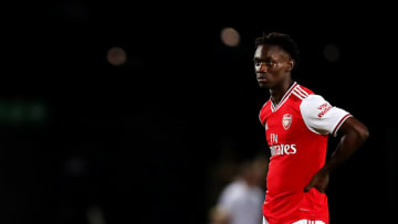 BARNET, ENGLAND - JULY 24: Folarin Balogun of Arsenal looks on during the Pre-Season Friendly match between Barnet and Arsenal at The Hive on July 24, 2019 in Barnet, England. (Photo by Jack Thomas/Getty Images)