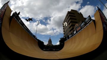 AUSTIN, TX - JUNE 05: Pierre-Luc Gagnon of Canada warms up before round one of the Skateboard Vert competition at the X Games Austin on June 5, 2014 in Austin, Texas. (Photo by Ezra Shaw/Getty Images)
