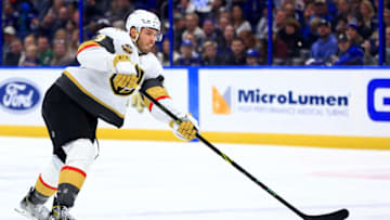 Brayden McNabb of the Vegas Golden Knights. (Photo by Mike Ehrmann/Getty Images)