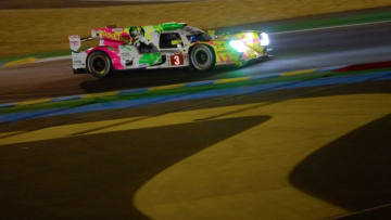 The US's Gustavo Menezes steers his Rebellion R13 Gibson LMP1, on June 13, 2019, during the third qualifying practice session at Le Mans in northwestern France, prior to the 87th edition of the 24 Hours Le Mans endurance race which takes place in on June 15 and 16, 2019. (Photo by JEAN-FRANCOIS MONIER / AFP) (Photo credit should read JEAN-FRANCOIS MONIER/AFP/Getty Images)