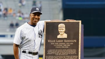 NEW YORK, NY - JUNE 20: Former New York Yankee Willie Randolph poses with his plaque that will be placed in Monument Park at Yankee Stadium prior to a game against the Detroit Tigers on June 20, 2015 in the Bronx borough of New York City. (Photo by Jim McIsaac/Getty Images)