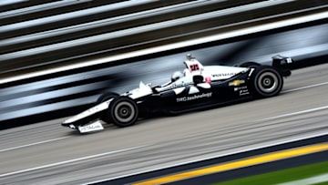 FORT WORTH, TEXAS - JUNE 07: Simon Pagenaud of France, driver of the #22 DXC Technology Team Penske Chevrolet, drives during practice for the NTT IndyCar Series - DXC Technology 600 at Texas Motor Speedway on June 07, 2019 in Fort Worth, Texas. (Photo by Jared C. Tilton/Getty Images)