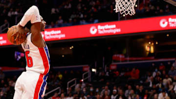 Detroit Pistons guard Hamidou Diallo (6) dunks Credit: Geoff Burke-USA TODAY Sports