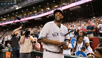 PHOENIX, AZ - APRIL 30: Starting pitcher CC Sabathia #52 of the New York Yankees gets a standing ovation after recording his 3,000th strikeout during an MLB game against the Arizona Diamondbacks at Chase Field on April 30, 2019 in Phoenix, Arizona. (Photo by Sarah Sachs/Arizona Diamondbacks/Getty Images)