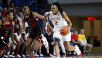 FORT MYERS, FL - DECEMBER 21: Christian Brown #2 of Oak Hill Academy in action against Imhotep Charter High School during the City Of Palms Classic at Suncoast Credit Union Arena on December 21, 2018 in Fort Myers, Florida. (Photo by Michael Reaves/Getty Images)