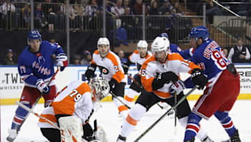 Carter Hart and Ivan Provorov, Philadelphia Flyers (Photo by Bruce Bennett/Getty Images)