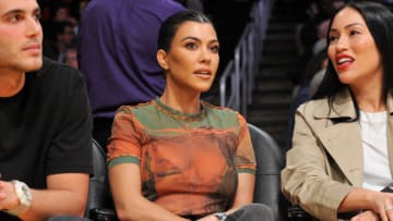 LOS ANGELES, CALIFORNIA - JANUARY 29: Kourtney Kardashian attends a basketball game between the Los Angeles Lakers and the Philadelphia 76ers at Staples Center on January 29, 2019 in Los Angeles, California. (Photo by Allen Berezovsky/Getty Images)