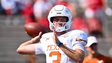 Quinn Ewers, Texas football. Mandatory Credit: Maria Lysaker-USA TODAY Sports