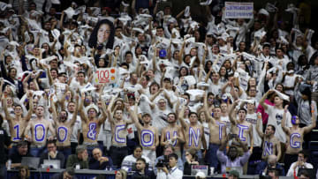 STORRS, CONNECTICUT- FEBRUARY 13: UConn students and fans supporting their team during the UConn Huskies Vs South Carolina Gamecocks NCAA Women's Basketball game at Gampel Pavilion, on February 13th, 2017 in Storrs, Connecticut. (Photo by Tim Clayton/Corbis via Getty Images)