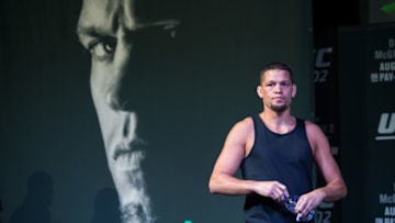 LAS VEGAS, NV - AUGUST 17: Nate Diaz arrives to the UFC 202 Press Conference at David Copperfield Theater in the MGM Grand Hotel/Casino on August 17, 2016 in Las Vegas, Nevada. (Photo by Brandon Magnus/Zuffa LLC/Zuffa LLC via Getty Images)