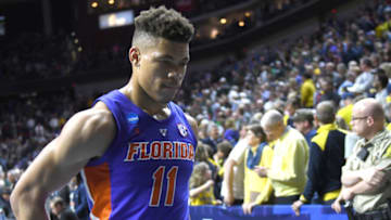 DES MOINES, IA - MARCH 23: Florida Gators forward Keyontae Johnson (11) comes off of the court after losing a Second Round NCAA Basketball Tournament game between the Michigan Wolverines and the Florida Gators on March 23, 2019, at Wells Fargo Arena, Des Moines, IA. (Photo by Keith Gillett/Icon Sportswire via Getty Images)