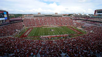 TALLAHASSEE, FL - OCTOBER 7: Doak S. Campbell Stadium during the first half of an NCAA football game at Doak S. Campbell Stadium on October 7, 2017 in Tallahassee, Florida. (Photo by Butch Dill/Getty Images)