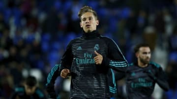 LEGANES, SPAIN - JANUARY 18: Marcos Llorente of Real Madrid CF in action during his warming-up session before the Copa del Rey quarter final first leg match between Real Madrid CF and Club Deportivo Leganes at Estadio Municipal de Butarque on January 18, 2018 in Leganes, Spain. (Photo by Gonzalo Arroyo Moreno/Getty Images)