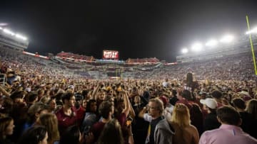 Members of the Florida State Seminoles football team and fans celebrate the team’s victory over the Florida Gators at Doak Campbell Stadium on Friday, Nov. 25, 2022.
Fsu V Uf Second Half1469