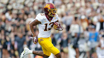 2021 NFL Draft prospect, Rashod Bateman (Photo by Michael Hickey/Getty Images)