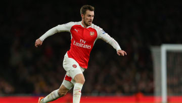 LONDON, ENGLAND - FEBRUARY 02 : Aaron Ramsey of Arsenal during the Barclays Premier League match between Arsenal and Southampton at the Emirates Stadium on February 2, 2016 in London, England. (Photo by Catherine Ivill - AMA/Getty Images)