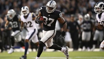 OAKLAND, CA - SEPTEMBER 10: Jared Cook #87 of the Oakland Raiders in action against the Los Angeles Rams at Oakland-Alameda County Coliseum on September 10, 2018 in Oakland, California. (Photo by Ezra Shaw/Getty Images)