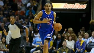 May 3, 2013; Memphis, TN, USA; Los Angeles Clippers small forward Grant Hill (33) brings the ball up court in game six of the first round of the 2013 NBA Playoffs against the Memphis Grizzlies at FedEx Forum. Memphis Grizzlies defeated the Los Angeles Clippers 118-105. Mandatory Credit: Spruce Derden-USA TODAY Sports