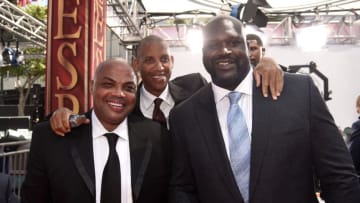 LOS ANGELES, CA - JULY 13: (L-R) Former NBA players Charles Barkley, Reggie Miller and Shaquille O'Neal attend the 2016 ESPYS at Microsoft Theater on July 13, 2016 in Los Angeles, California. (Photo by Kevin Mazur/Getty Images)