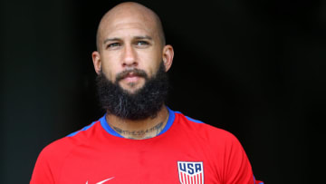 COUVA, TRINIDAD AND TOBAGO - OCTOBER 09: Tim Howard of the United States mens national soccer team during their training session at the Ato Boldon Stadium on October 9, 2017 in Couva, Trinidad And Tobago. (Photo by Ashley Allen/Getty Images)