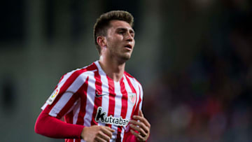 EIBAR, SPAIN - APRIL 24: Aymeric Laporte of Athletic Club looks on during the La Liga match between SD Eibar and Athletic Club at Ipurua Municipal Stadium on April 24, 2017 in Eibar, Spain. (Photo by Juan Manuel Serrano Arce/Getty Images)