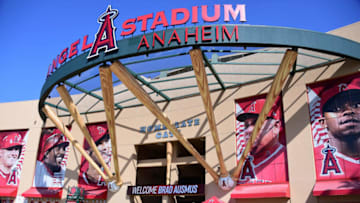 ANAHEIM, CA - OCTOBER 22: The Los Angeles Angels of Anaheim welcome Brad Ausmus as the new manager with signage at the front entrance to Angel Stadium on October 22, 2018 in Anaheim, California. (Photo by Jayne Kamin-Oncea/Getty Images)
