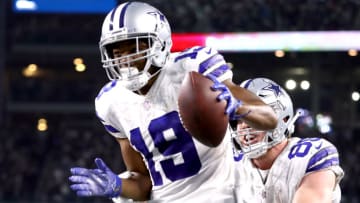ARLINGTON, TEXAS - DECEMBER 09: Amari Cooper #19 of the Dallas Cowboys celebrates with Blake Jarwin #89 after a touchdown against the Philadelphia Eagles in overtime for a 29-23 win at AT&T Stadium on December 09, 2018 in Arlington, Texas. (Photo by Ronald Martinez/Getty Images)