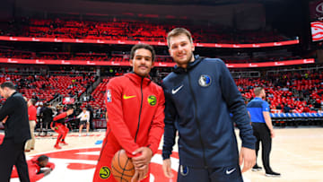 Trae Young #11 and Luka Doncic #77 Atlanta Hawks (Photo by Scott Cunningham/NBAE via Getty Images)