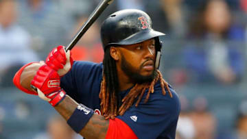 NEW YORK, NY - MAY 10: (NEW YORK DAILIES OUT) Hanley Ramirez #13 of the Boston Red Sox in action against the New York Yankees at Yankee Stadium on May 10, 2018 in the Bronx borough of New York City. The Red Sox defeated the Yankees 5-4. (Photo by Jim McIsaac/Getty Images)