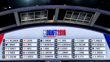 NEW YORK, NEW YORK - JUNE 20: The first round draft board is seen during the 2019 NBA Draft at the Barclays Center on June 20, 2019 in the Brooklyn borough of New York City. NOTE TO USER: User expressly acknowledges and agrees that, by downloading and or using this photograph, User is consenting to the terms and conditions of the Getty Images License Agreement. (Photo by Sarah Stier/Getty Images)