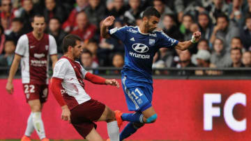 METZ, FRANCE - AUGUST 31: Rachid Ghezzal of Lyon in action during the French Ligue 1 match between FC Metz and Olympique Lyonnais at Stade Saint-Symphorien on August 31, 2014 in Metz, France. (Photo by Kaz Photography/Getty Images)