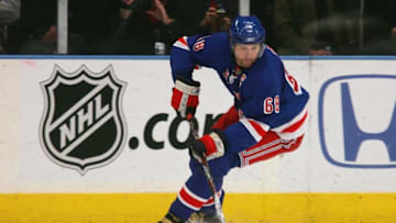 NEW YORK - NOVEMBER 25: Jaromir Jagr #68 of the New York Rangers skates with the puck against the Dallas Stars during their NHL game on November 1, 2007 at Madison Square Garden in New York City, New York. (Photo by: Jim McIsaac/Getty Images)