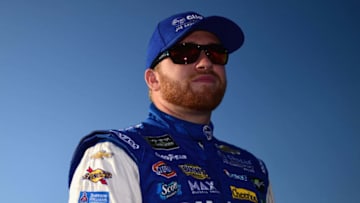 WATKINS GLEN, NY - AUGUST 04: Chris Buescher, driver of the #37 Velveeta Chevrolet, looks on during qualifying for the Monster Energy NASCAR Cup Series GoBowling at The Glen at Watkins Glen International on August 4, 2018 in Watkins Glen, New York. (Photo by Jared C. Tilton/Getty Images)