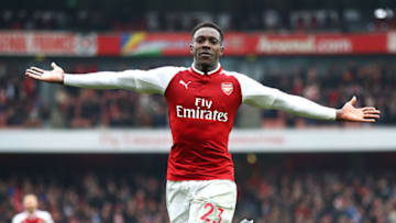 LONDON, ENGLAND - APRIL 08: Danny Welbeck of Arsenal celebrates scoring his sides second goal during the Premier League match between Arsenal and Southampton at Emirates Stadium on April 8, 2018 in London, England. (Photo by Julian Finney/Getty Images)