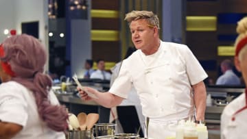 HELL'S KITCHEN: L-R: Chef/host Gordon Ramsay in the "Pair of Aces” episode of HELL'S KITCHEN airing Thursday, Feb. 18 (8:00-9:00 PM ET/PT) on FOX. CR: Scott Kirkland / FOX. © 2021 FOX MEDIA LLC.