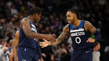 Anthony Edwards, D'Angelo Russell, Minnesota Timberwolves (Photo by David Berding/Getty Images)