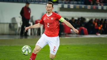 LUCERNE, SWITZERLAND - MARCH 27: #2 Stephan Lichtsteiner of Switzerland in action during the International Friendly between Switzerland and Panama at the Swissporarena on March 27, 2018 in Lucern, Switzerland. (Photo by Monika Majer/Getty Images)