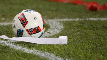 Dec 10, 2016; Toronto, Canada; A game ball rests on the field prior to a corner kick by Seattle Sounders forward Andreas Ivanschitz (not pictured) against Toronto FC in the 2016 MLS Cup at BMO Field. Mandatory Credit: Geoff Burke-USA TODAY Sports