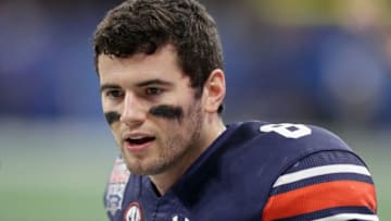 Jarrett Stidham is one of three Auburn players in Atlanta for SEC Media Days. (Photo by Streeter Lecka/Getty Images)