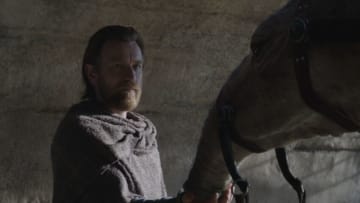 Obi-Wan Kenobi (Ewan McGregor) with an eopie in a scene from Lucasfilm's OBI-WAN KENOBI, exclusively on Disney+. © 2022 Lucasfilm Ltd. & ™. All Rights Reserved.