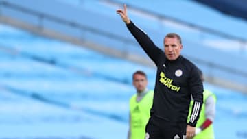 Leicester City's Brendan Rodgers (Photo by CATHERINE IVILL/POOL/AFP via Getty Images)