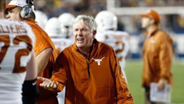 Sep 7, 2013; Provo, UT, USA; Texas Longhorns head coach Mack Brown during the second quarter at Lavell Edwards Stadium. Mandatory Credit: Chris Nicoll-USA TODAY Sports