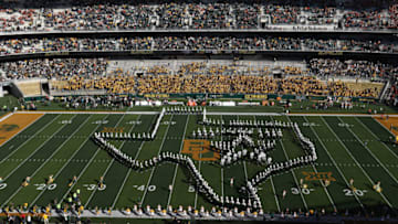 WACO, TEXAS - NOVEMBER 23: The Baylor Bears marching band performs before a game between the Texas Longhorns and the Baylor Bears at McLane Stadium on November 23, 2019 in Waco, Texas. (Photo by Ronald Martinez/Getty Images)