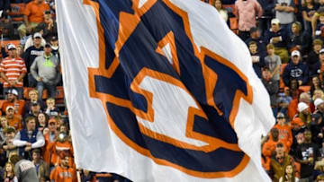 Nov 21, 2015; Auburn, AL, USA; General view of an Auburn Tigers flag flown after a touchdown during the second quarter against the Idaho Vandals at Jordan Hare Stadium. Mandatory Credit: Shanna Lockwood-USA TODAY Sports