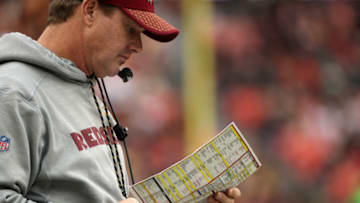 LANDOVER, MD - DECEMBER 17: Head Coach Jay Gruden of the Washington Redskins stands on the sidelines in the third quarter against the Arizona Cardinals at FedEx Field on December 17, 2017 in Landover, Maryland. (Photo by Patrick Smith/Getty Images)